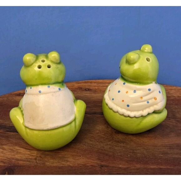 VTG OTAGIRI Anthropomorphic Frog Couple Adorable Salt & Pepper Shaker Set - Picture 7 of 10